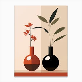 Vases With Flowers Canvas Print