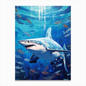  A Blue Shark Vibrant Paint Splash 2 Canvas Print