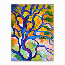 Live Oak tree Abstract Block Colour Canvas Print