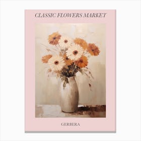 Classic Flowers Market  Gerbera Floral Poster 1 Canvas Print
