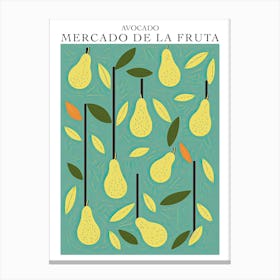 Mercado De La Fruta Avocado Illustration 3 Poster Canvas Print