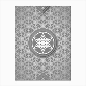 Geometric Glyph Sigil with Hex Array Pattern in Gray n.0077 Canvas Print