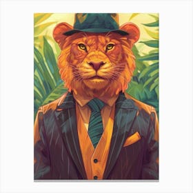 Lion In A Suit Canvas Print