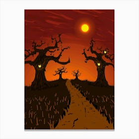 Halloween Night In The Forest Canvas Print