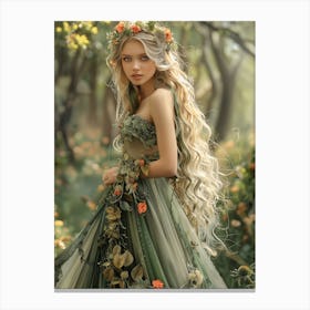 Fairy Girl In The Forest 4 Canvas Print