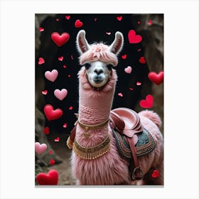 Valentine'S Day Llama 1 Canvas Print