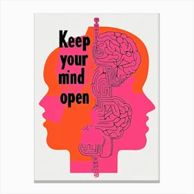 Keep Your Mind Open Graphic Wall Art 3d Vintage Unique Eclectic Canvas Print