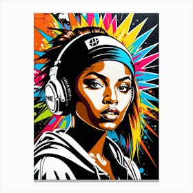 Graffiti Mural Of Beautiful Hip Hop Girl 99 Canvas Print