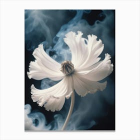 White Flower With Smoke Canvas Print