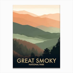 Great Smoky National Park Vintage Travel Poster 15 Canvas Print