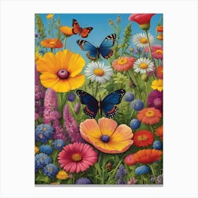 Butterflies In The Garden Canvas Print