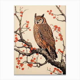 Art Nouveau Birds Poster Great Horned Owl 1 Canvas Print