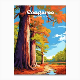 Congaree National Park Hiking Modern Travel Art Canvas Print