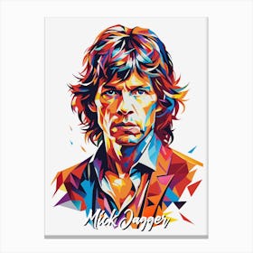 Mick Jagger 02 Portrait Music Icon Style WPAP Pop Art Canvas Print