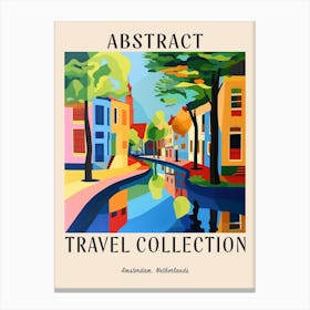 Abstract Travel Collection Poster Amsterdam Netherlands 2 Canvas Print
