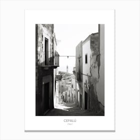 Poster Of Cefalu, Italy, Black And White Photo 1 Canvas Print
