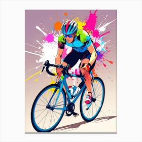 Illustration Of A Cyclist Canvas Print