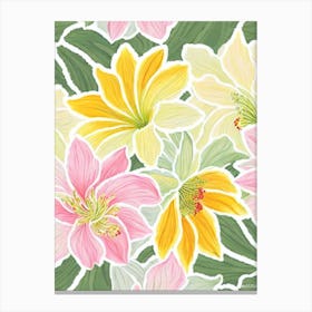 Amaryllis Pastel Floral 2 Flower Canvas Print