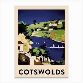 Cotswolds Vintage Travel Poster Canvas Print