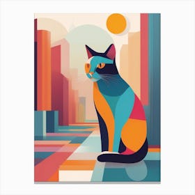 Cat In The City 1 Canvas Print