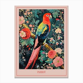 Floral Animal Painting Parrot 2 Poster Canvas Print