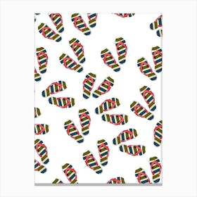 Striped Flip Flops pattern Canvas Print