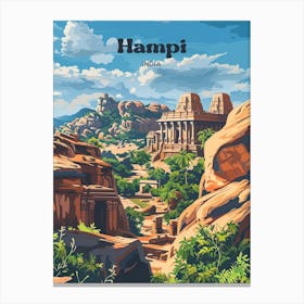 Hampi India Vijayanagara Digital Travel Art Toile