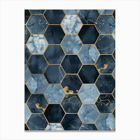 Blue And Gold Marble Wallpaper 1 Canvas Print