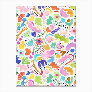 Playful Abstract Colourful Summer Canvas Print