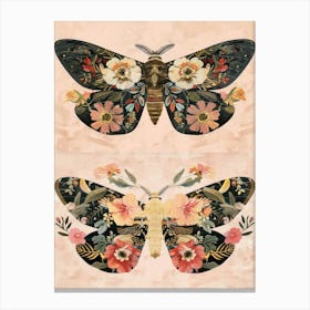 Pink Shades Butterfly William Morris Style 1 Canvas Print