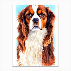 Cavalier King Charles Spaniel 2 Watercolour dog Canvas Print