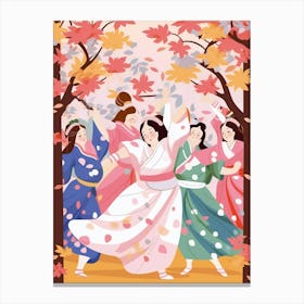 Awa Odori Dance Japanese Traditional Illustration 1 Canvas Print