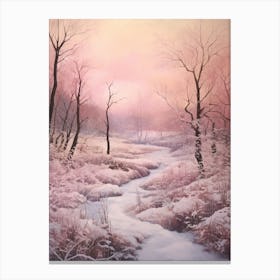 Dreamy Winter Painting Abisko National Park Sweden 4 Canvas Print