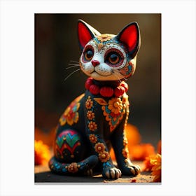 Day Of The Dead Cat Canvas Print