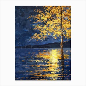 Tree By The Lake 3 Canvas Print