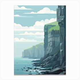 Coastal Cliffs Moody Gray - Landscape Canvas Print