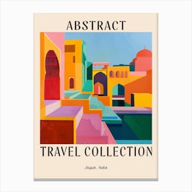 Abstract Travel Collection Poster Jaipur India 3 Canvas Print