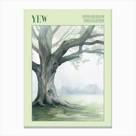 Yew Tree Atmospheric Watercolour Painting 2 Poster Canvas Print