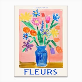 French Flower Poster Flowers Canvas Print