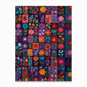 Patchwork Flowers Canvas Print