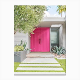 Magenta Pink Doors At Mid Century Palm Springs Home Canvas Print