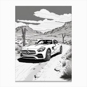Mercedes Benz Amg Gt Desert Drawing 1 Canvas Print