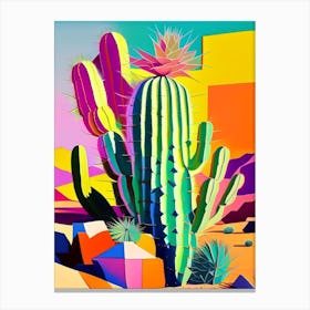 Ferocactus Cactus Modern Abstract Pop Canvas Print