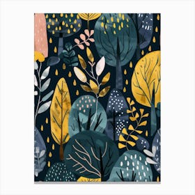 Autumn Trees Seamless Pattern 2 Canvas Print