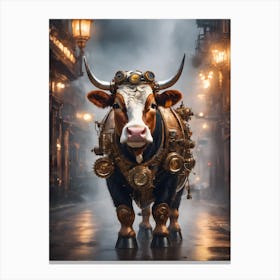 Steampunk Cow Canvas Print
