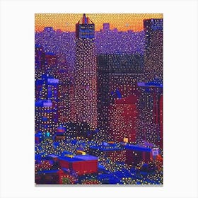 Newark, City Us  Pointillism Canvas Print