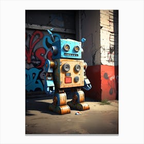 Robot In The Street 1 Canvas Print