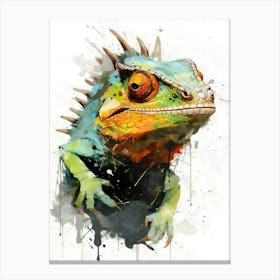 Aesthetic Abstract Watercolor Chameleon Canvas Print