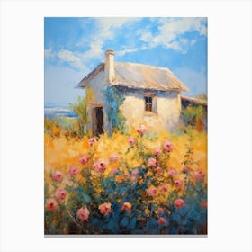 House With Roses Canvas Print