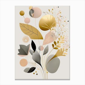 Gold And Grey Abstract Painting Canvas Print